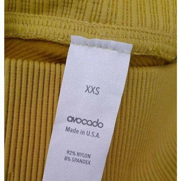 Avocado Leggings Size XXS Yellow Stripped Textured Samatha Style Activewear - Picture 9 of 9